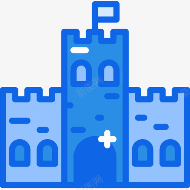 城堡旅行191蓝色图标图标