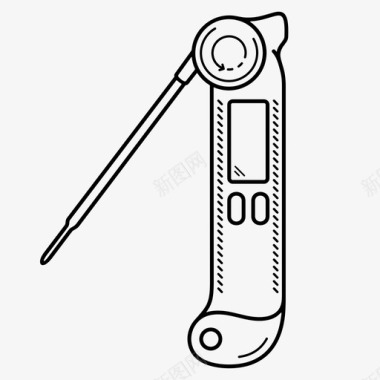 加工肉类数字食物温度计厨房温度计肉类温度计图标图标