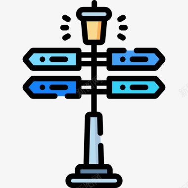 标识方向方向城市公园12线性颜色图标图标