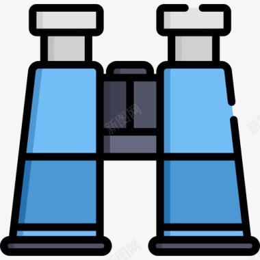 精密望远镜双筒望远镜高尔夫24线性颜色图标图标