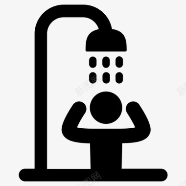 淋浴洗澡浴室图标图标