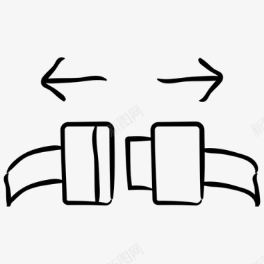 公共标识安全安全带解锁机场手绘图标图标