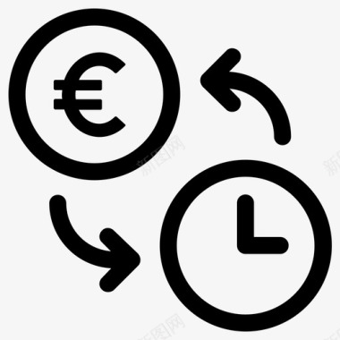 时间换金钱收入金钱薪水图标图标