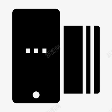 智能手机卡银行信用卡图标图标
