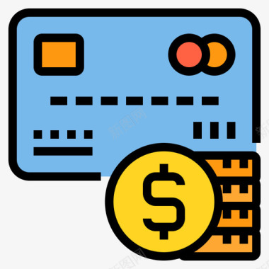 信用卡付款信用卡付款方式12线颜色图标图标