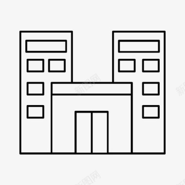 办公室助理公寓大楼酒店图标图标