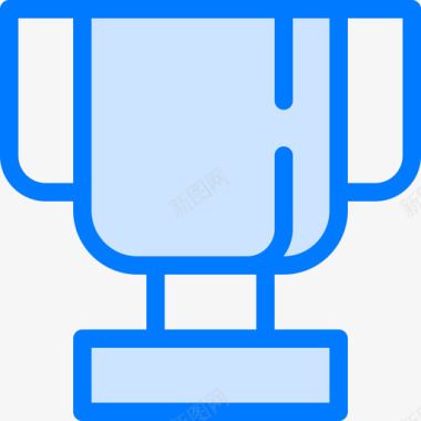 奖杯滑雪板2蓝色图标图标