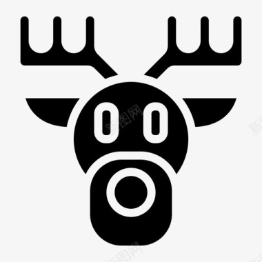 圣诞节麋鹿鹿动物圣诞节图标图标