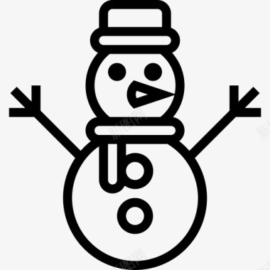 雪人冬季57直线型图标图标
