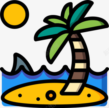 棕榈树海盗生活5线形颜色图标图标