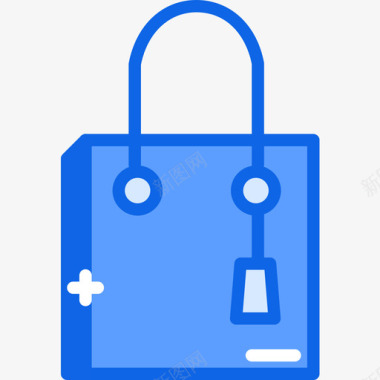 购物袋时尚5蓝色图标图标