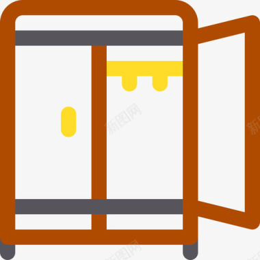 衣柜家装18线性颜色图标图标