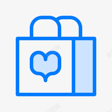 购物袋情人节10蓝色图标图标