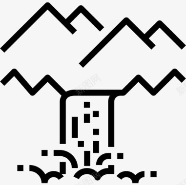 瀑布瀑布冒险36直线图标图标