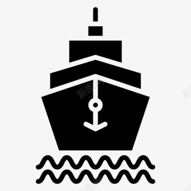 轮子船游轮旅行图标图标