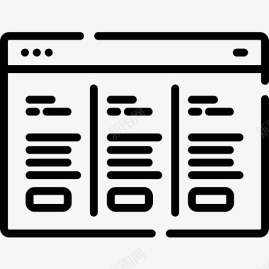 网站边框浏览器网站界面线性图标图标