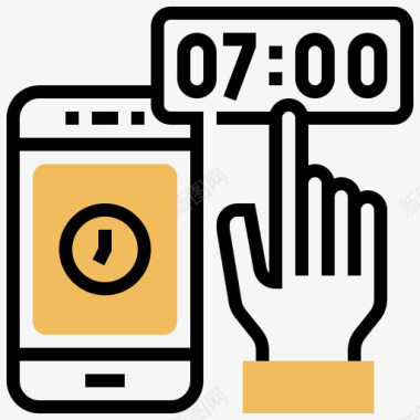 报警智能手机应用程序5黄色阴影图标图标