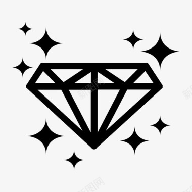 钻石宝石闪光图标图标