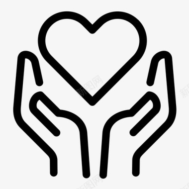 爱心慈善关怀捐赠图标图标