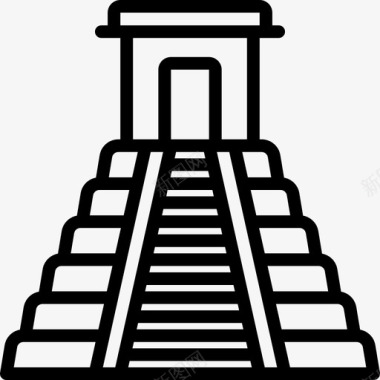 玛雅金字塔墨西哥15直线图标图标
