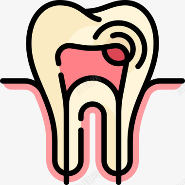 无牙仔牙齿牙医28线形颜色图标图标