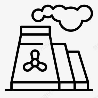 核辐射污染工厂污染生产图标图标