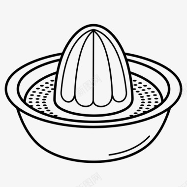 手榨榨汁机碗柑橘榨汁机图标图标