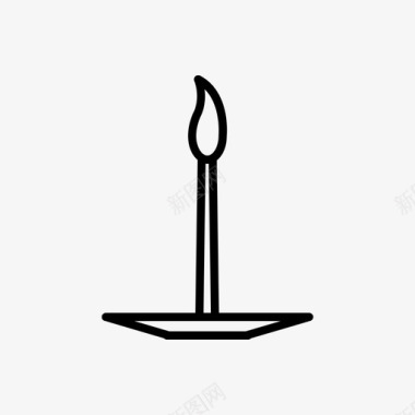 盘子上的蜡烛烛光火图标图标
