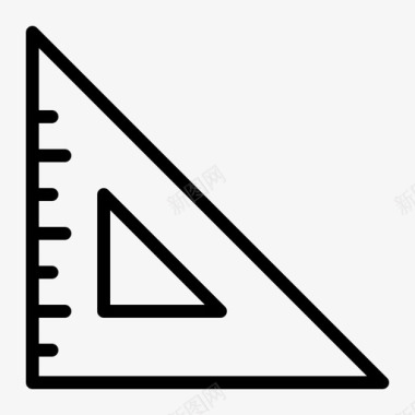 三角尺几何测量图标图标