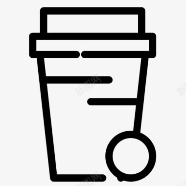 垃圾桶清洁卫生常规虚线图标图标