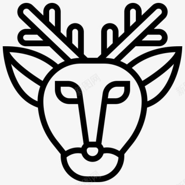 鹿头装饰复古图标图标