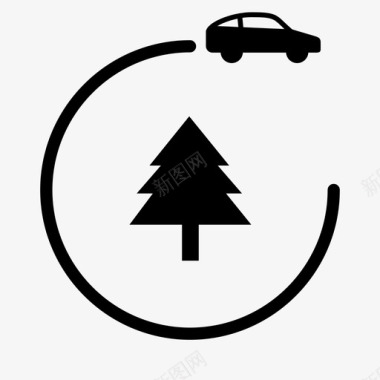 驾车森林汽车自然图标图标