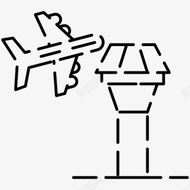 飞行堡垒机场飞机控制塔图标图标
