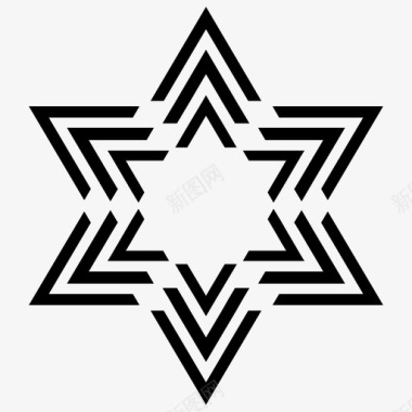 大卫星十九几何学犹太犹太教图标图标