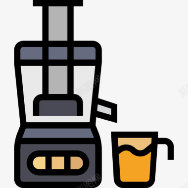 榨汁机厨房和炊具4线性颜色图标图标