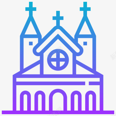 教堂复活节54渐变图标图标