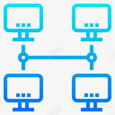 计算机网络计算机和网络3梯度图标图标