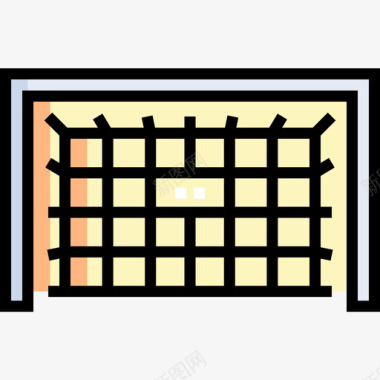 足球球门杂项59线颜色图标图标