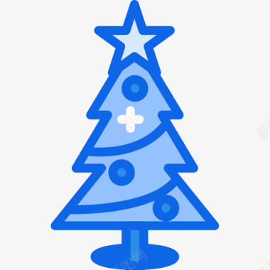 圣诞树假日43蓝色图标图标