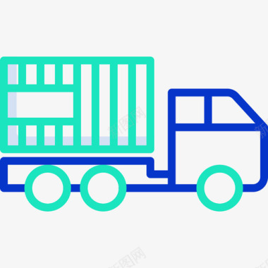 送货车电子商务121轮廓颜色图标图标