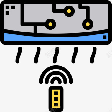 空调遥控器图标空调智能家居31线性颜色图标图标