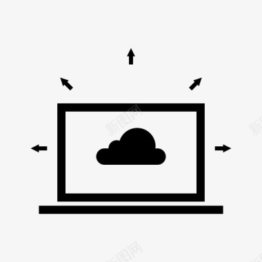 笔记本电脑屏幕云计算笔记本电脑网络图标图标