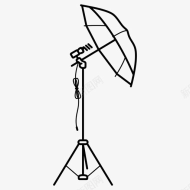 职业和工作工作室伞灯摄影图标图标