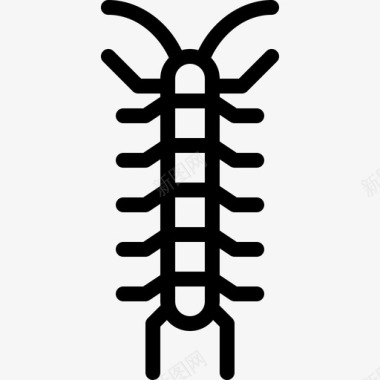 蜈蚣昆虫11线状图标图标