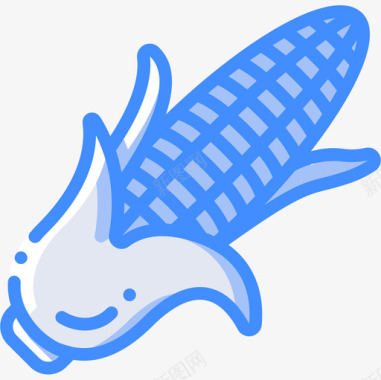 玉米感恩节55蓝色图标图标