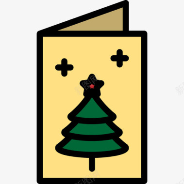 卡片设计矢量素材卡片圣诞200线性颜色图标图标
