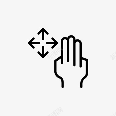 拖动触摸手势5线性图标图标
