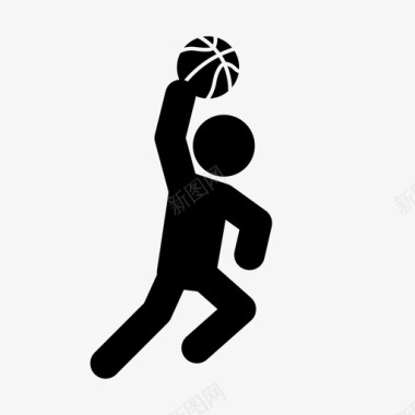 篮球上篮跳跃球员图标图标