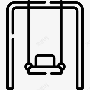 公园园林秋千城市公园11号直线图标图标