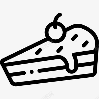 蛋糕片糖果店3直线型图标图标